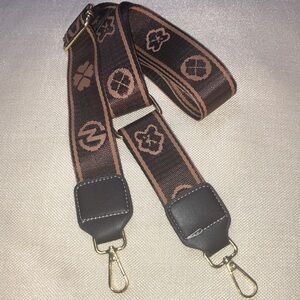 Guitar Strap adjustable crossbody Stylish Brown Bag Strap with gold hardware